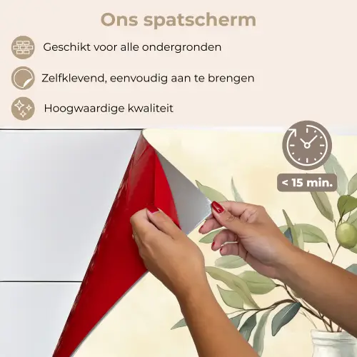 Vaas - Keramiek - Olijftakken keuken achterwand spatscherm klein -spatscherm_NL