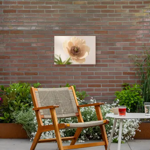 Bloem - Minimalistisch - Groen Tuinposter op houten frame 2 cm dik klein -sfeer3