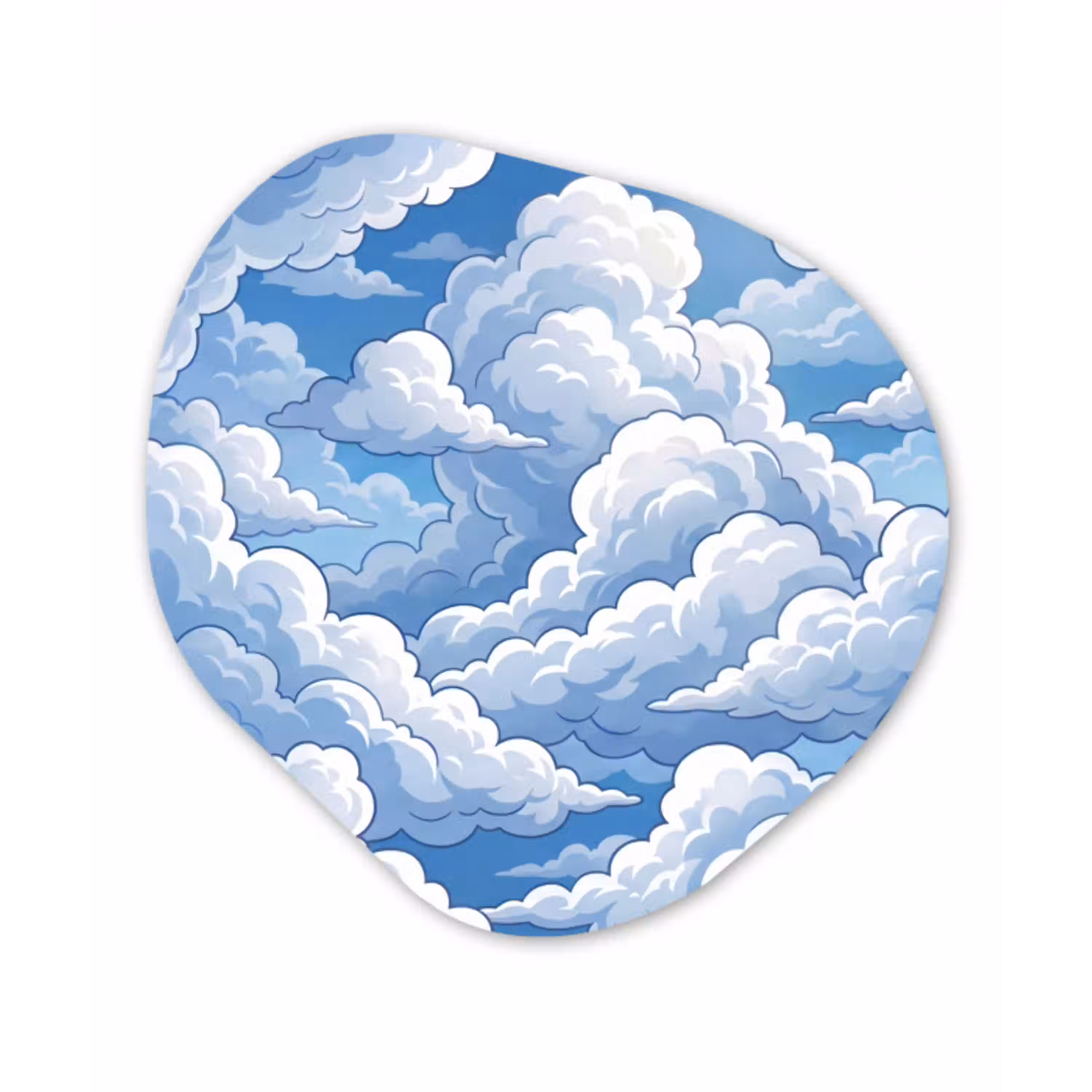 Wolken - Hemel - Abstract - Wit Wandcirkel Organisch Forex 3mm klein -3d