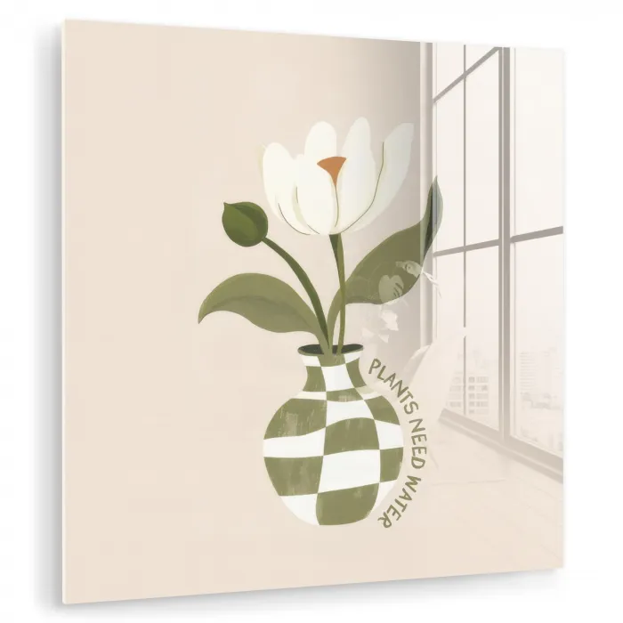 Bloem - Wit - Vaas - Quote plexiglas 5mm klein -zzzproduct_nieuw