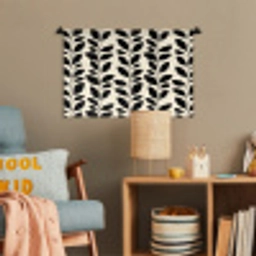 Botanisch - Dessin - Zwart - Beige Wandkleed katoen klein 269 -wsfeer4_kind