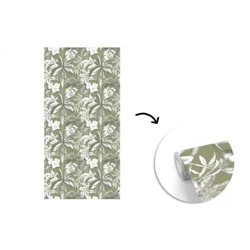 Botanisch - Bloemen - Groen fotobehang vinyl groot 64 -3d
