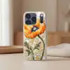 Klaprozen - Oranje - Mozaïek - Bladeren Telefoonhoesje iPhone 17 Pro klein -sfeer2