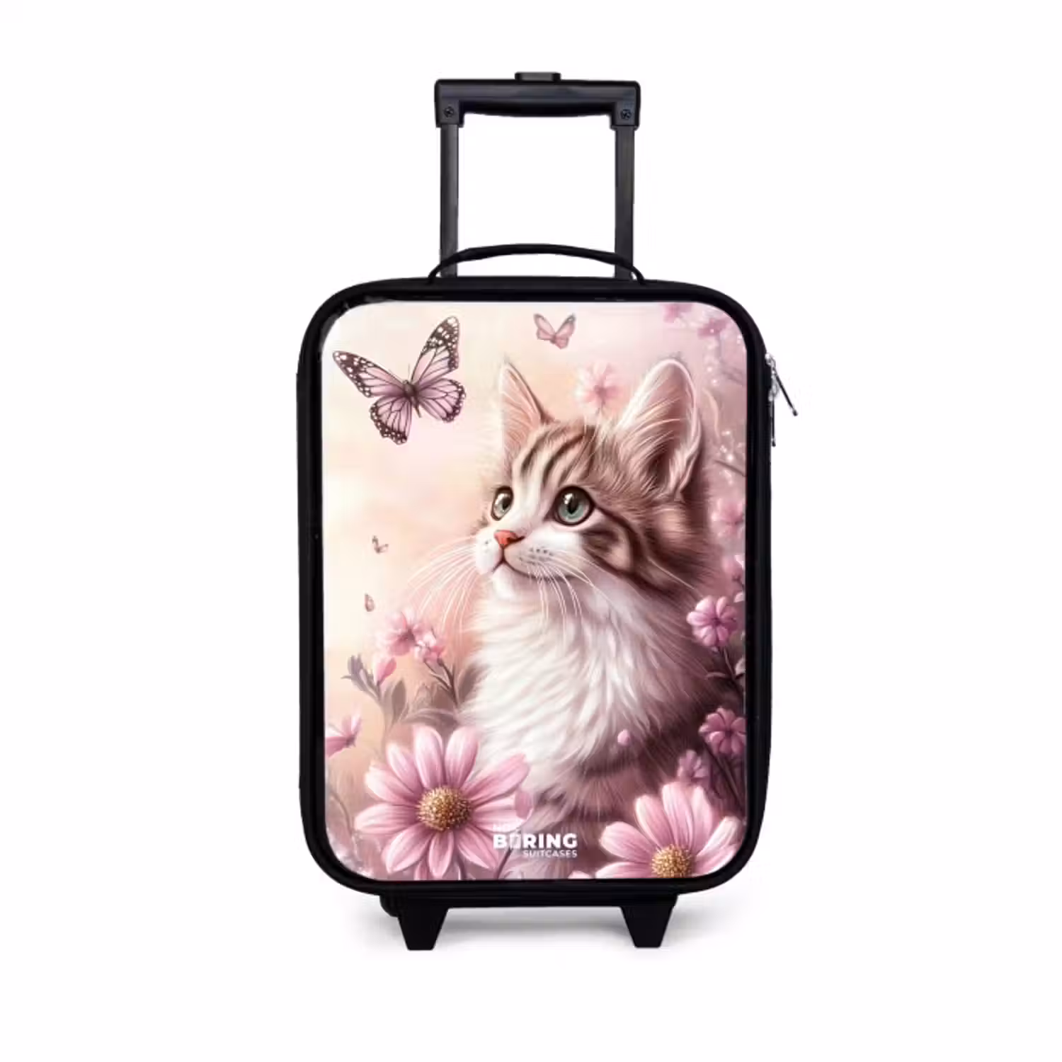 Kinderkoffer - Zwart - Kat - Paars - Vlinders - Bloemen