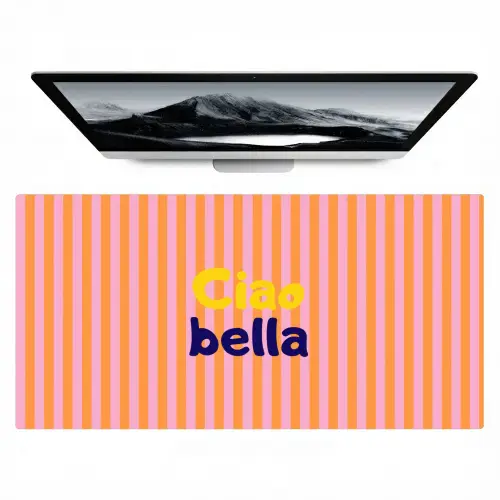 Verticaal - Strepen - Oranje - Ciao bella Muismat XXL klein -zzz3d