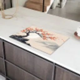 Aziatisch - Bloesem - Rood Inductie beschermer vinyl 3mm klein -sfeer8
