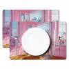 Pink - City - Bloemen Placemat vinyl groot -zzsfeer2_Kitchenyeah-website