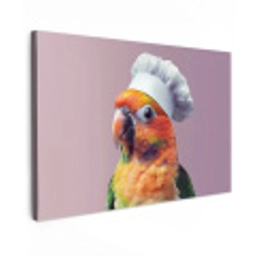 Papegaai - Koksmuts - Nieuwsgierig - Vogel Tuinposter op houten frame 2 cm dik klein -3d