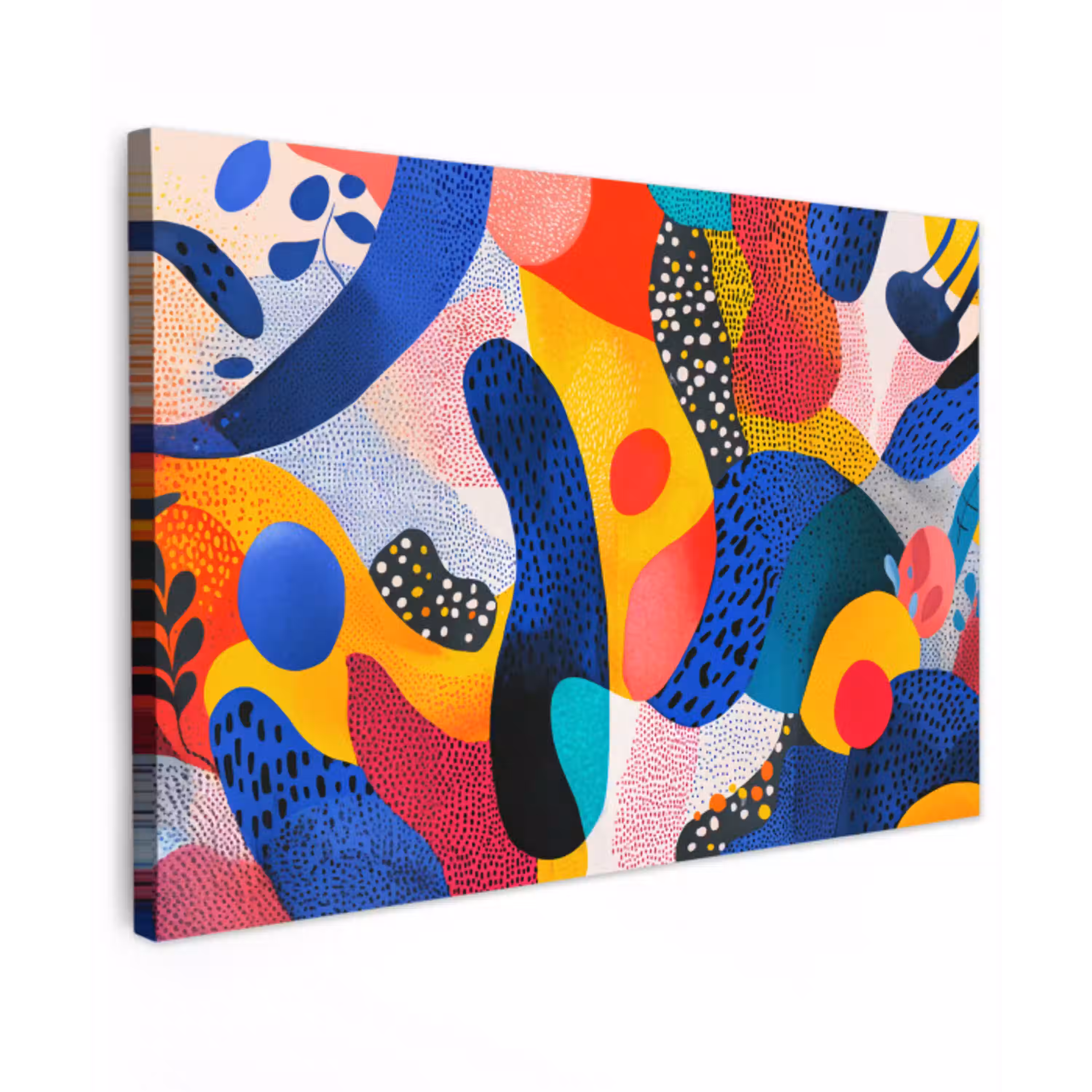 Vormen - Abstract - Stippels - Blauw canvas 2cm klein -z3d