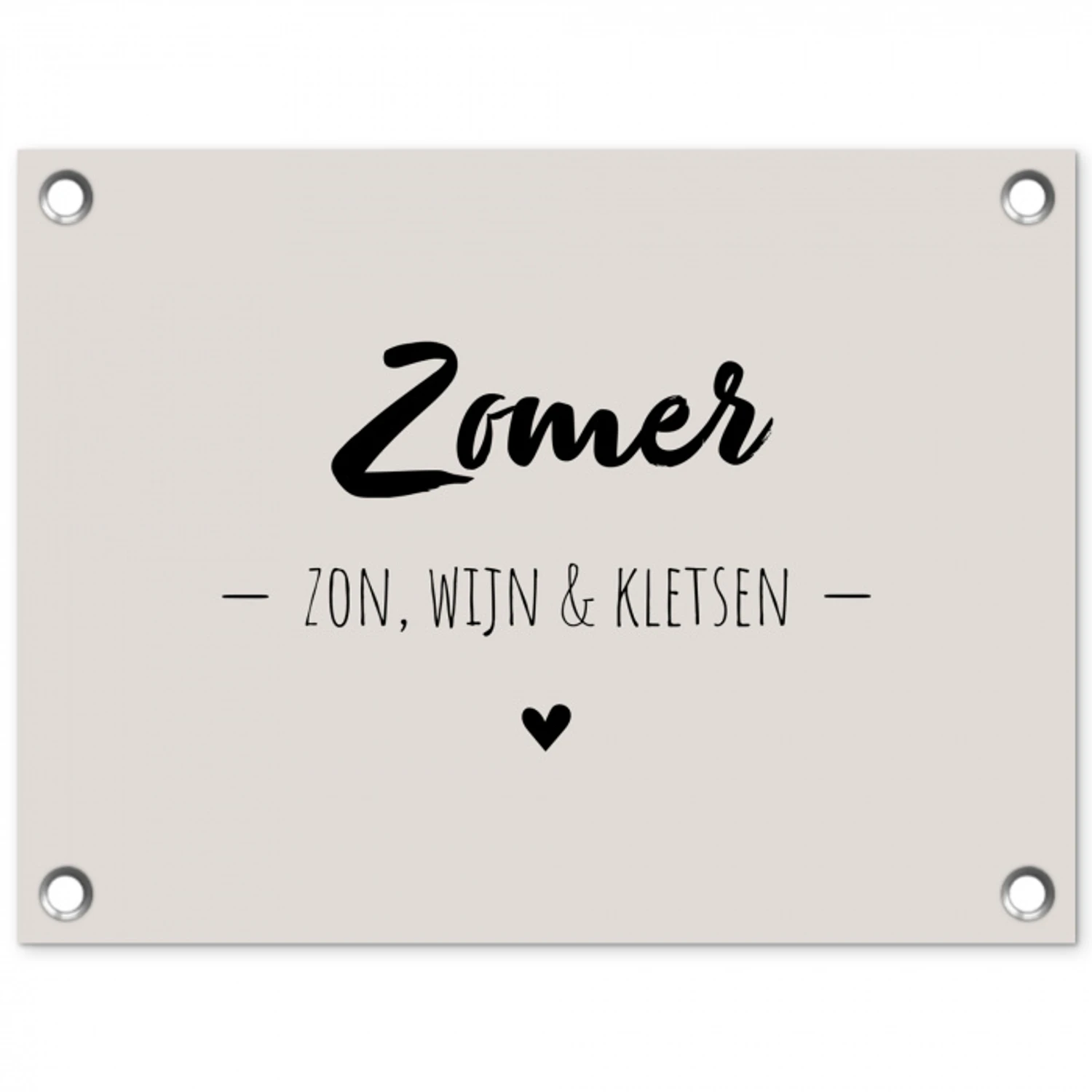 Wijn - Zomer zon, wijn & kletsen - Quotes - Tekst tuinposter los doek klein -3d