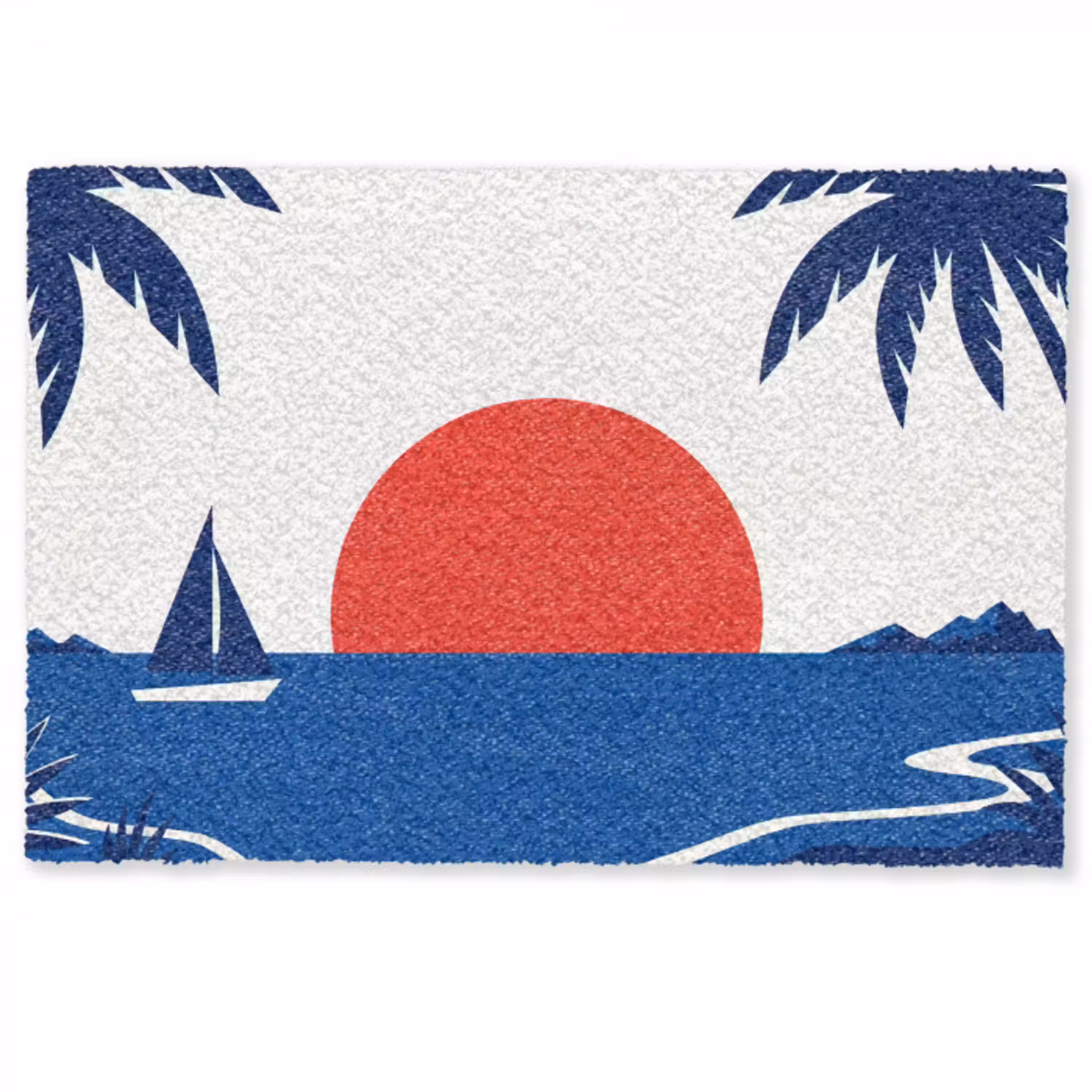 Zonsondergang - Zee - Palmboom - Tropisch - Modern Deurmat klein -zkaufland3d