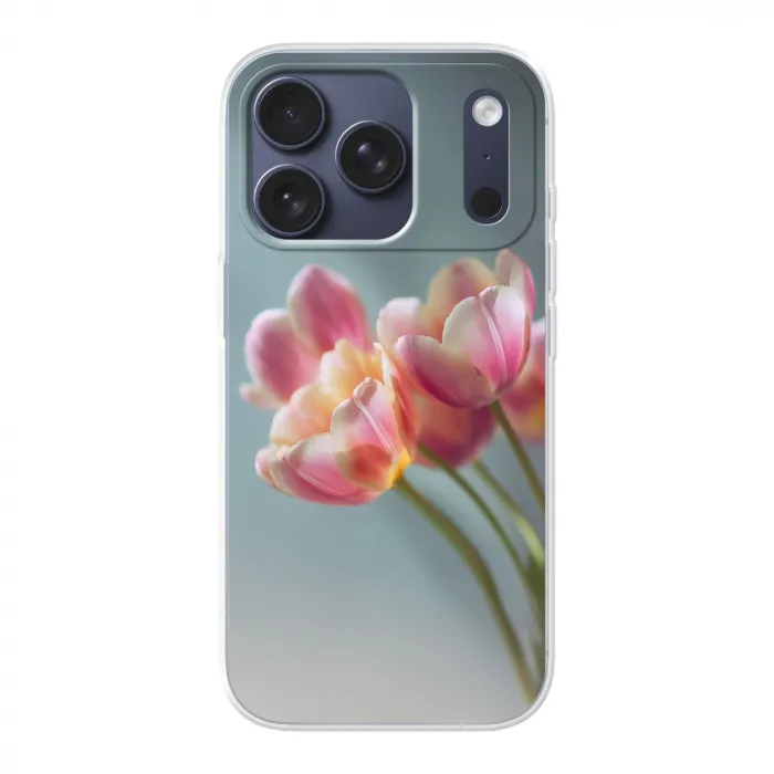 Tulpen - Roze - Stelen Telefoonhoesje iPhone 17 Pro klein -3d