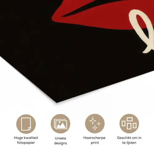 Lip - Rood - Quote poster papier klein -closeup_NL