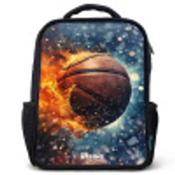 Bruisende basketbal Rugzak - Zwart middel -3d