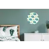 Triceratop - Blauw - Stippen - Boompjes Wandcirkel aluminium klein -slaapkamer