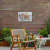 Wereldkaart - Rozen - Roze Tuinposter op houten frame 2 cm dik klein -sfeer3