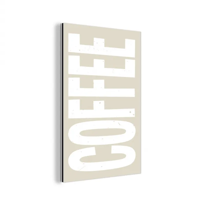 Wit - Koffie - Vintage - Decoratie aluminium wit klein -3d