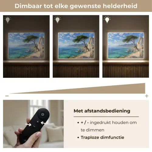 Rotsen - Kustlijn - Boom - Bergen Light Box met batterij (Wandlamp) middel -USP_dimbaarNL