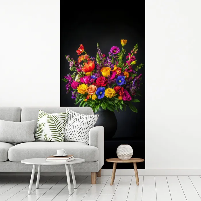 Felgekleurd - Bloemen - Vaas fotobehang vinyl groot -woonkamer