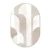 Abstracte bogen - Modern - Beige Wandcirkel Ovaal Forex klein -3d