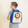 Leeuw illustratie met beige achtergrond Kinderrugzak - Blauw middel -sfeer2