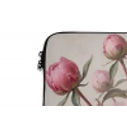 Pioenrozen - Boeket - Roze laptophoes neopreen klein -detail