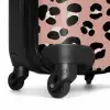 Panterprint op roze achtergrond NBS - Handbagage koffer - Volwassenen Unisex middel -wiel