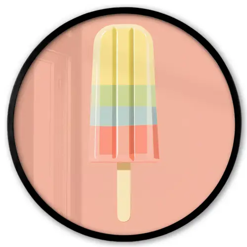 Waterijsje - Pasteltinten - Minimalistisch Fotolijst rond zonder passe partout klein -3d