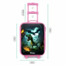 Dinosaurus en draak in vurige junglevallei Kinderkoffer - Roze klein -productfoto_formaten