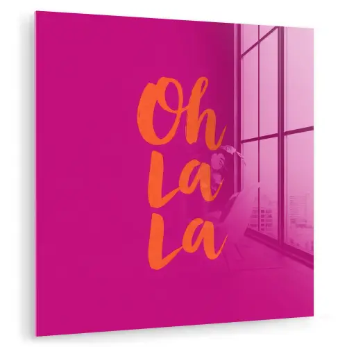 Oh la la - Roze - Oranje - Minimalistisch plexiglas 5mm klein -zzzproduct_nieuw