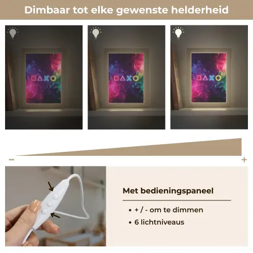 Playstation - Kleurrijk - Abstract - Neon Light Box met kabel klein -USP_dimbaarNL
