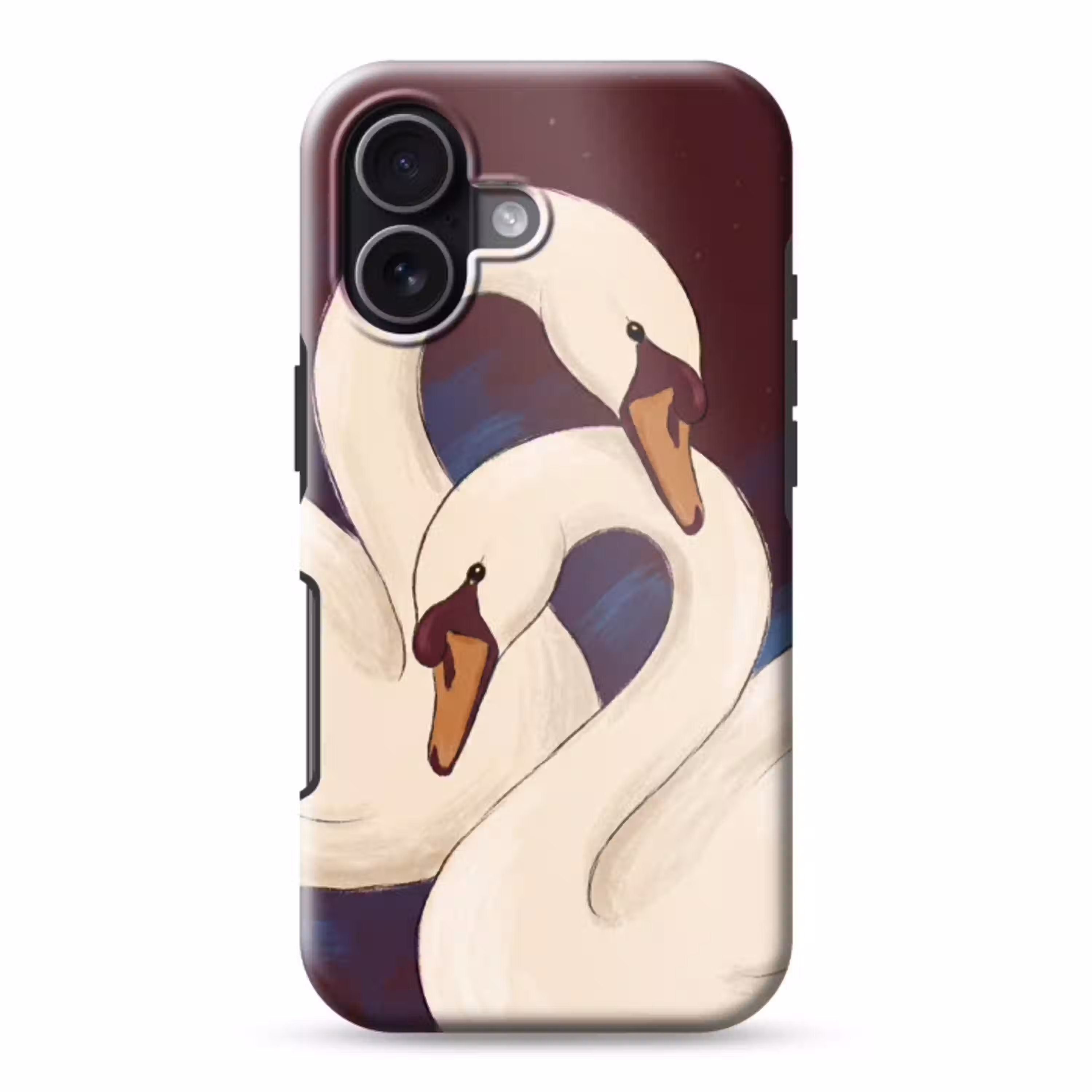 Vogel - Koppel - Liefde - Abstract - Wit Toughcase MagSafe Apple iPhone 17 klein -3d