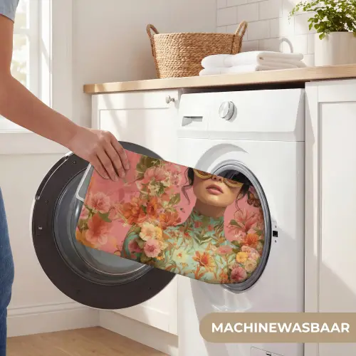 Vrouw - Bril - Roze - Bloemen Badmat klein -USP_WasbaarNL