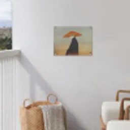 Minimalistisch - Silhouet - Oranje tuinposter los doek klein -sfeer8