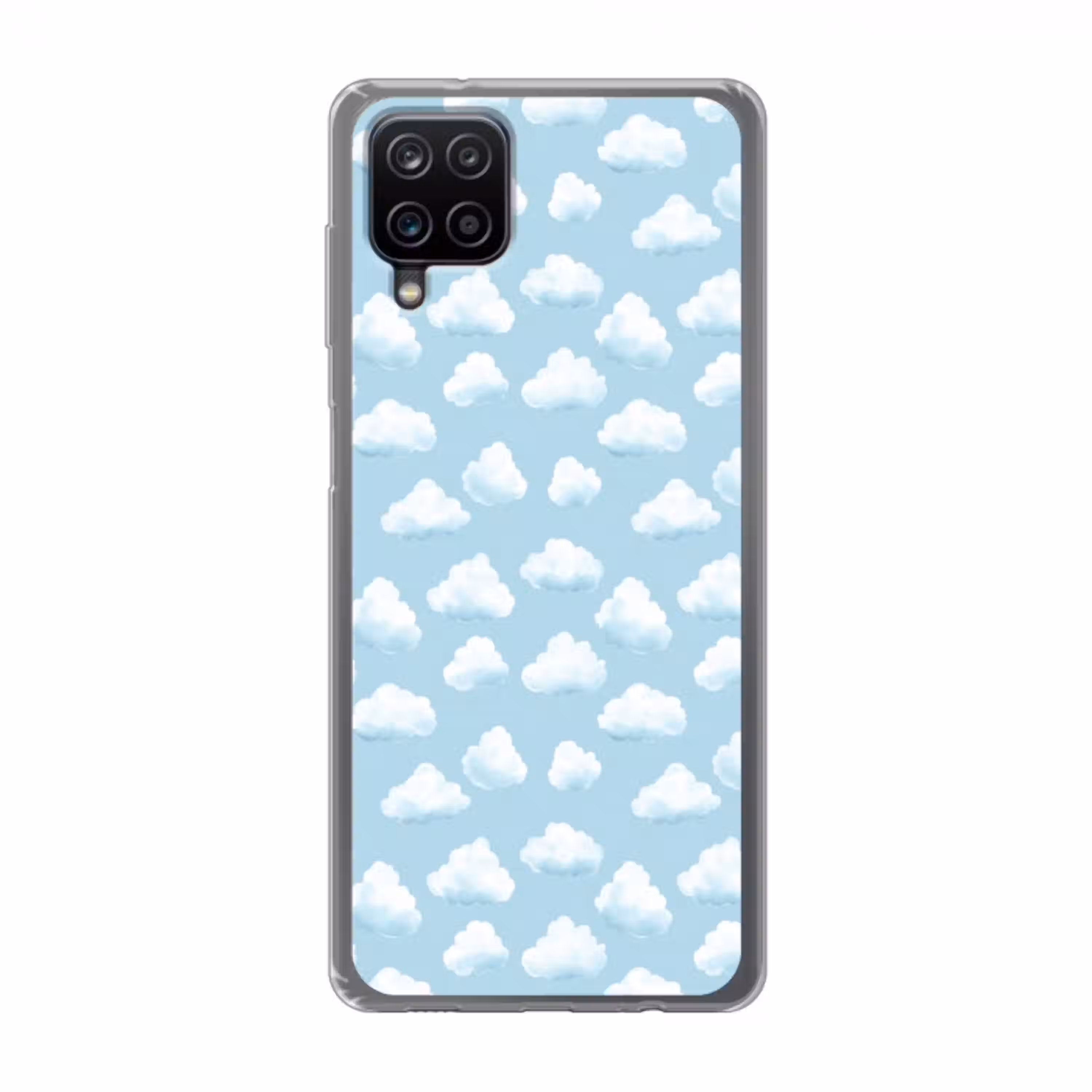 Wolken - Illustratie - Blauw Telefoonhoesje Samsung Galaxy A12 klein 372 -3d