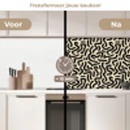 Abstract - Lijnen - Zwart keuken achterwand 2 middel 871 -voor-na2_NL