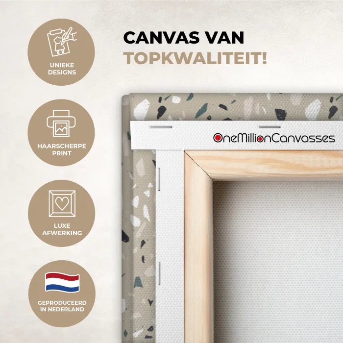 Terrazzo - Patroon - Groen canvas 2cm xxl 828 -sfeer2
