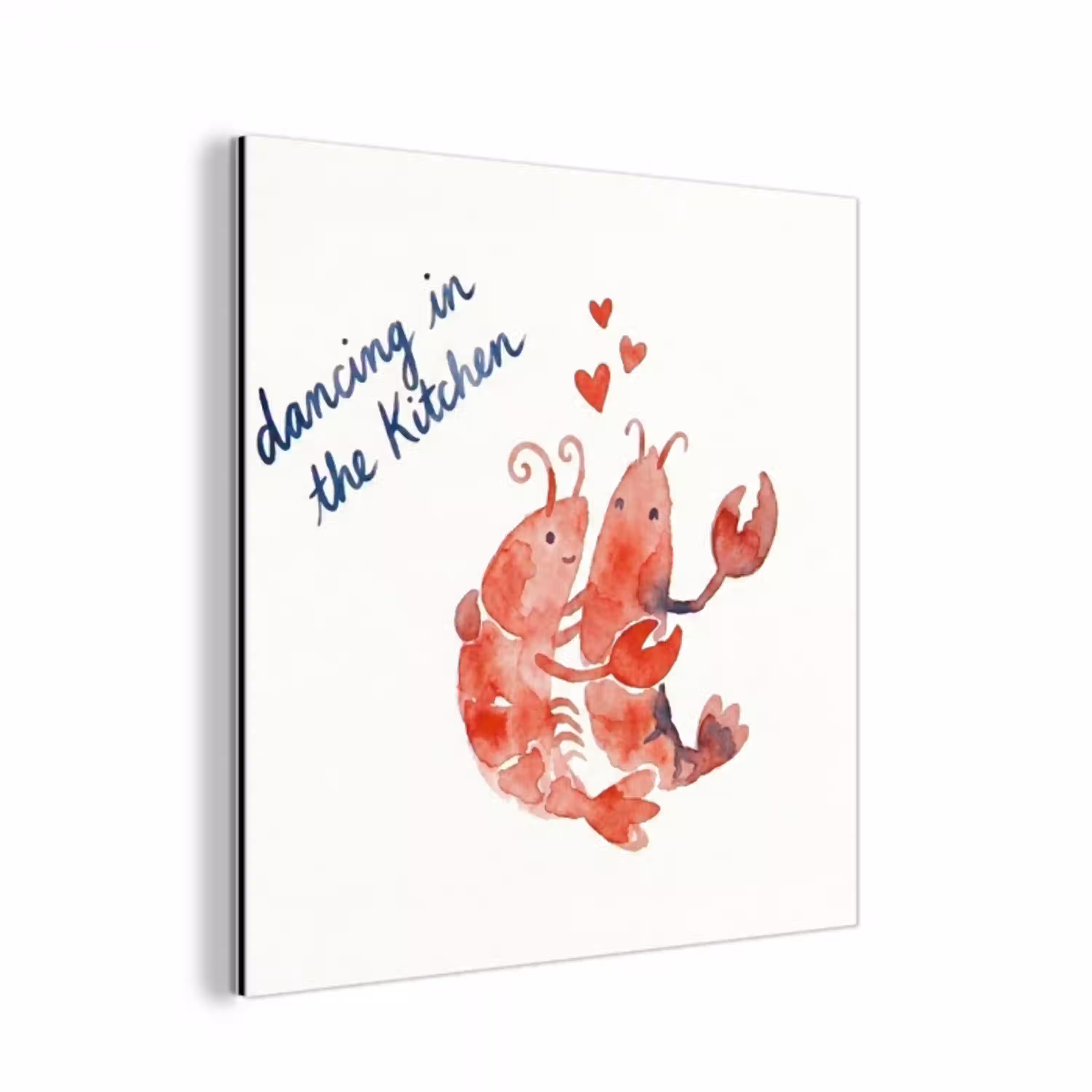 Dier - Dans - Liefde - Waterverf - Rood aluminium wit klein -3d