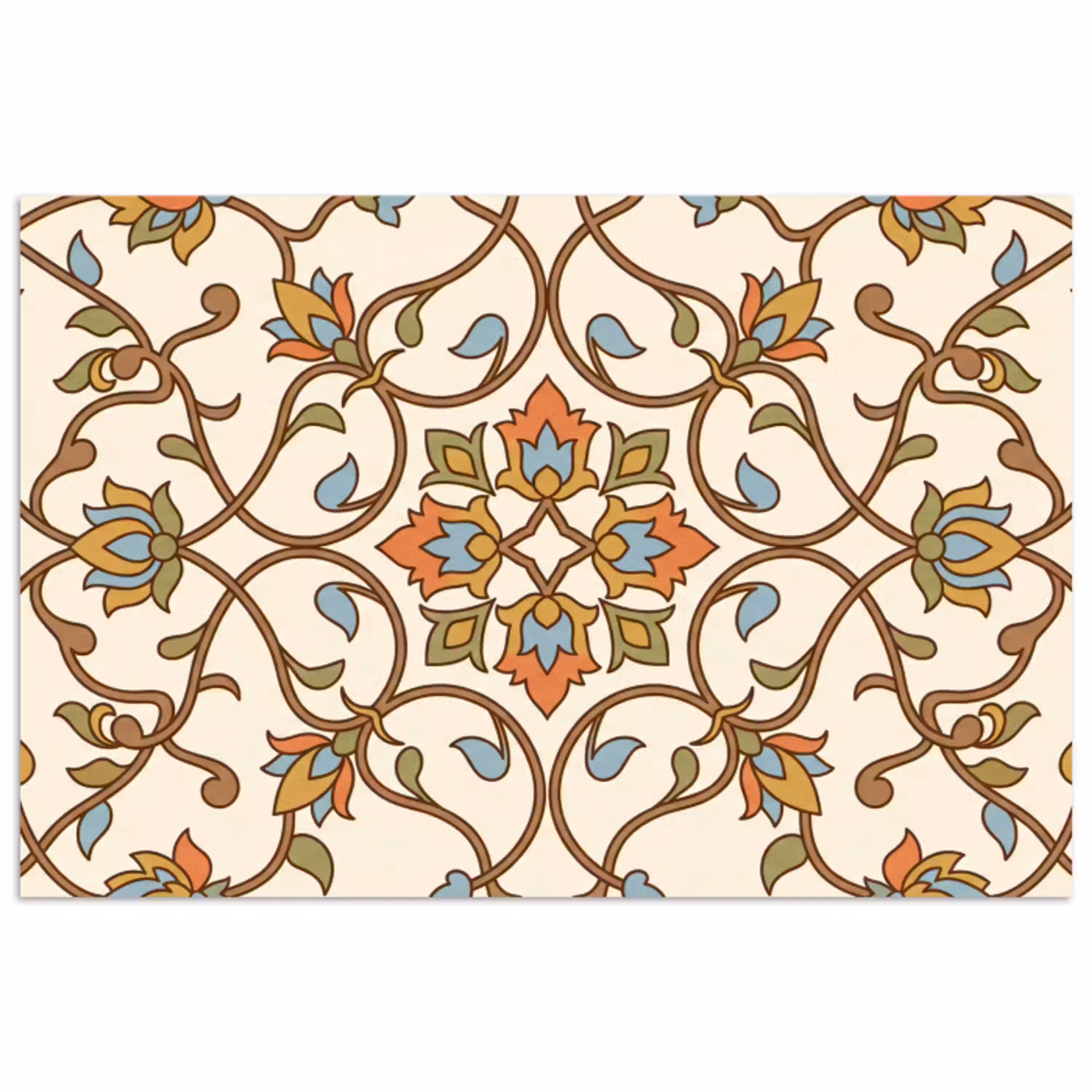 Patroon - Bloemen - Ornament - Kleurrijk poster papier klein -3d