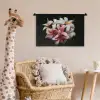 Bloemen - Roze - Zwart - Flora - Botanisch Wandkleed katoen klein -wsfeer5_kind