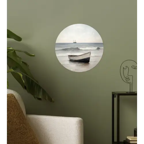 Roeiboot - Zee - Horizon Wandcirkel behangsticker klein -sfeer2