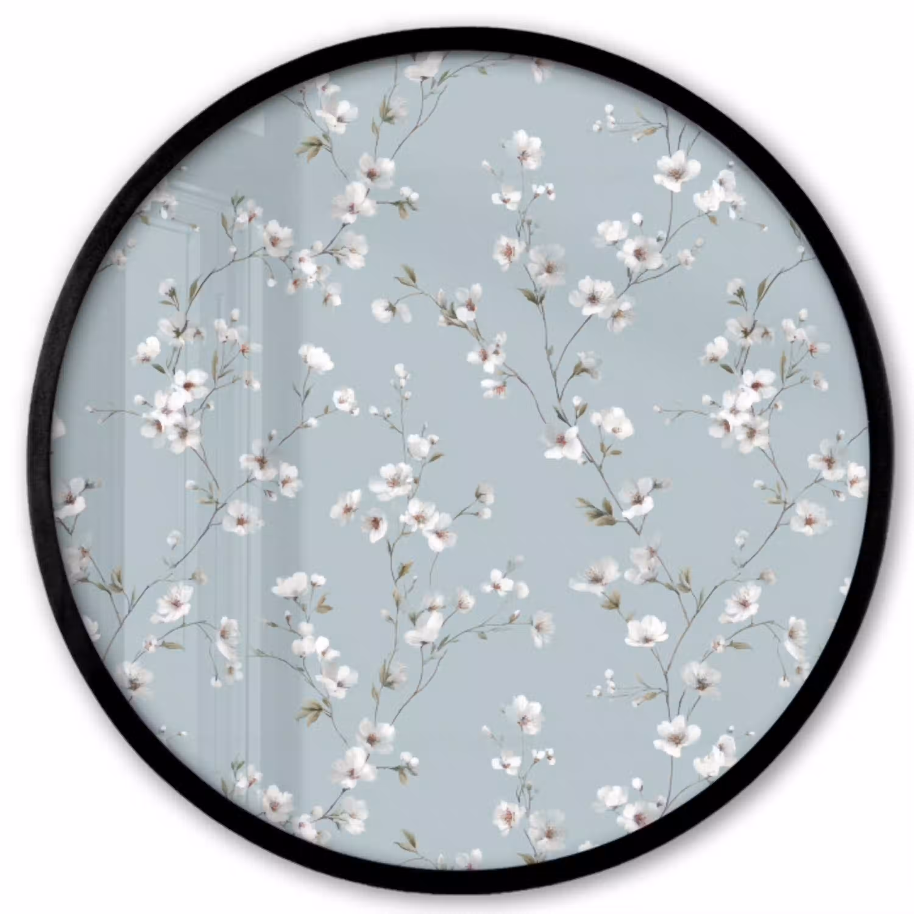 Klassiek - Bloemen - Blauw Fotolijst rond zonder passe partout klein 856 -3d
