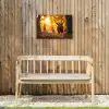 Schotse hooglander - Bos - Herfst - Dieren - Natuur - Bladeren Tuinposter op houten frame 2 cm dik klein -sfeer4
