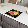 Fruit - Graffiti - Kleurrijk - Sinaasappel - Aardbei - Abstract Inductie beschermer vinyl 3mm middel -sfeer8