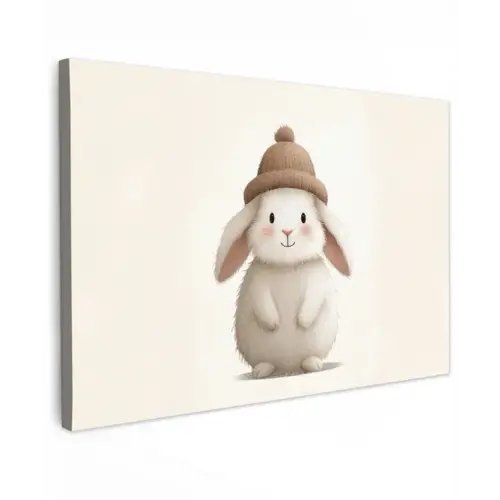 Konijn - Muts - Oren - Beige canvas 2cm klein -z3d