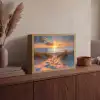 Zonsondergang - Duinen - Strand - Zee Light Box met batterij (Wandlamp) middel -sfeer2
