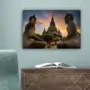 Tempel - Zonsondergang - Boeddha beelden - Buddha canvas 2cm klein -sfeer4