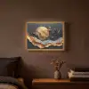 Kunst - Goud - Modern - Abstract Light Box met batterij (Wandlamp) middel -sfeer4