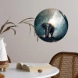Olifant - Dieren - Licht - Bos - Natuur - Wilde dieren Wandcirkel behangsticker klein -sfeer3
