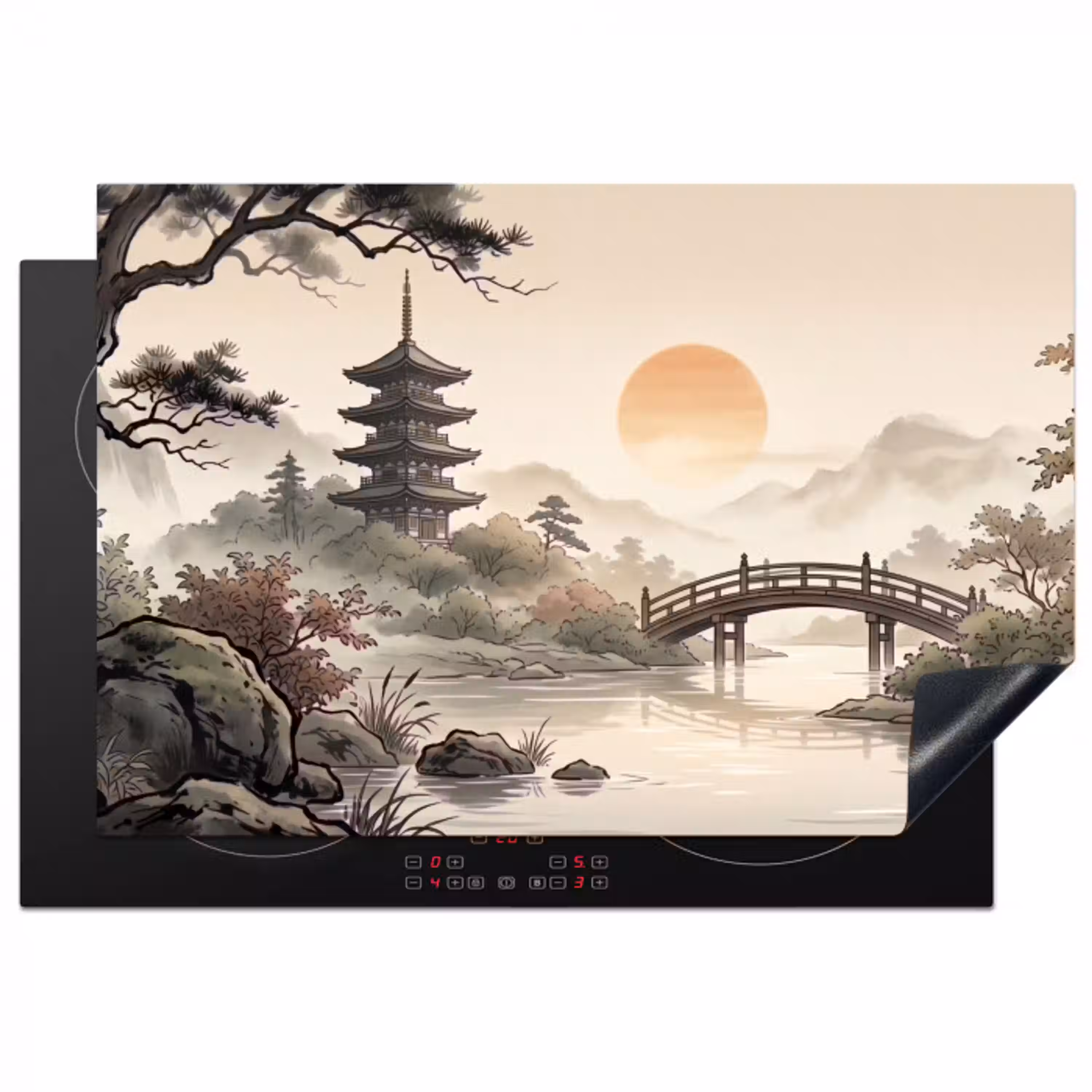 Azië - Landschap - Kleurrijk Inductie beschermer vinyl 3mm klein -3d